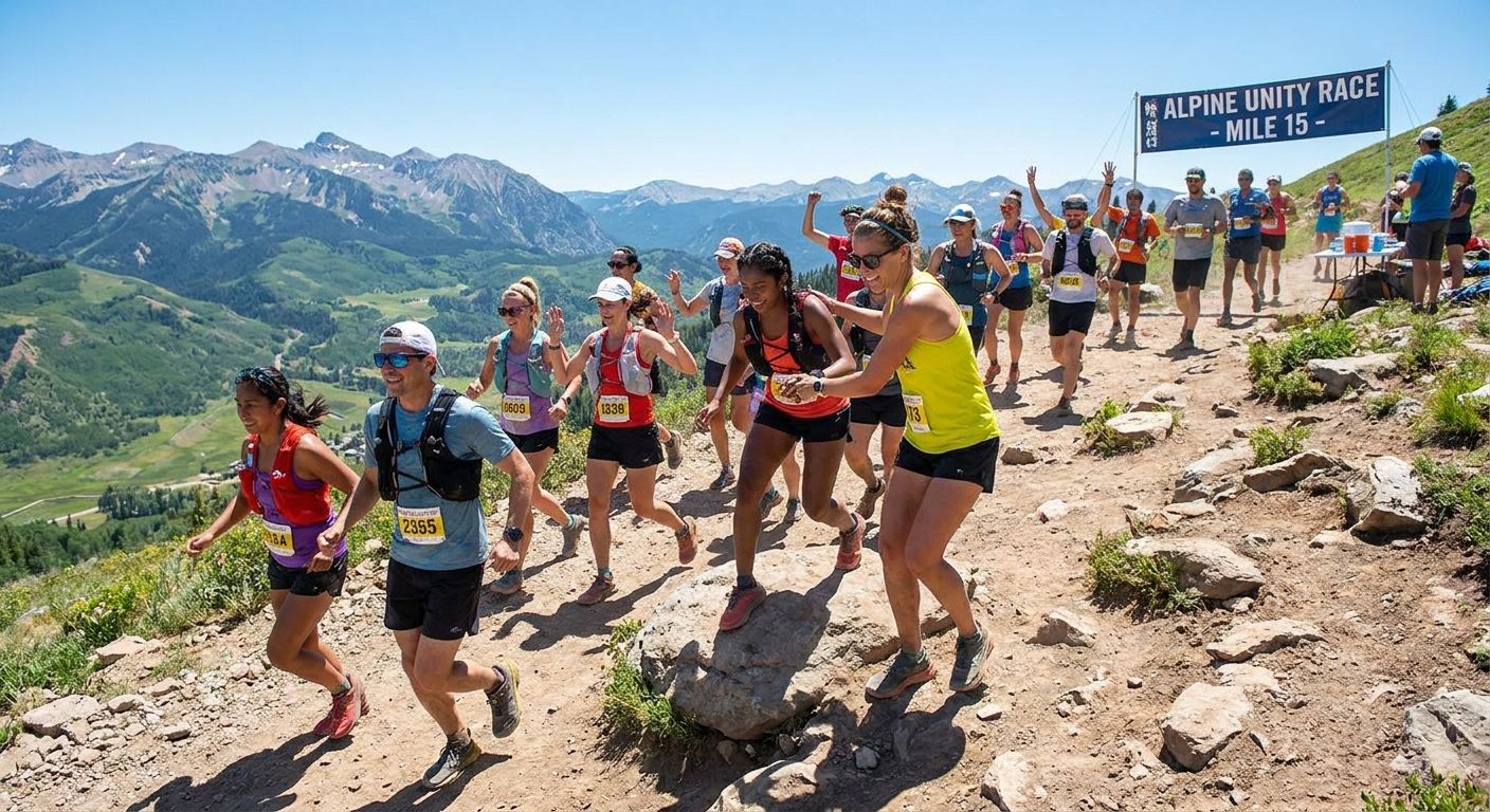 Trail runners at a race